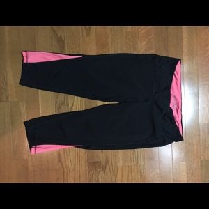Pink mesh and black active pants